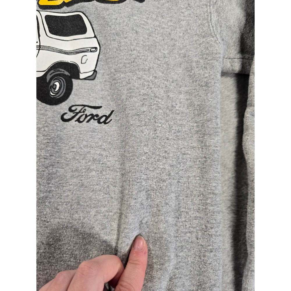 Ford Bronco Graphic Sweatshirt Adult Medium Gray Crewneck Pullover Truck Logo - Picture 3 of 9